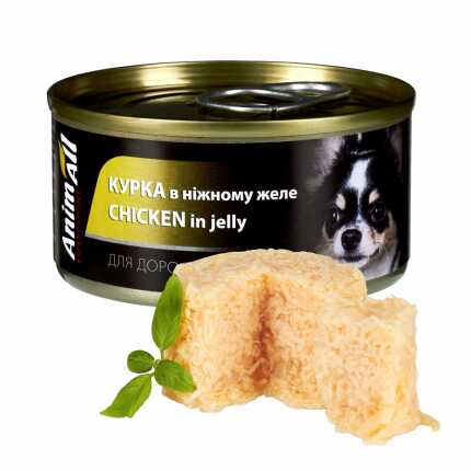 АнімАлл вологий корм для собак Курка в ніжному желе 85г