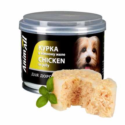 АнімАлл вологий корм для собак Курка в ніжному желе 195г