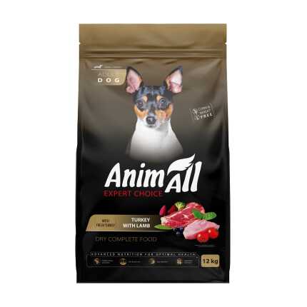 АнімАлл Повнораціонний сухий корм для собак малих порід зі свіжою індичкою та ягням, 12 кг