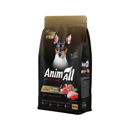 АнімАлл Повнораціонний сухий корм для собак малих порід зі свіжою індичкою та ягням, 0,7 кг