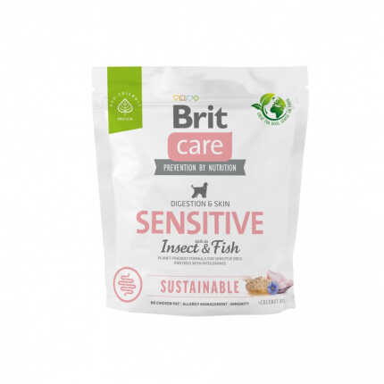 Корм сухий Brit Care Dog Sustainable Sensitive для собак з чутливим травленням з рибою та комахами 1 кг
