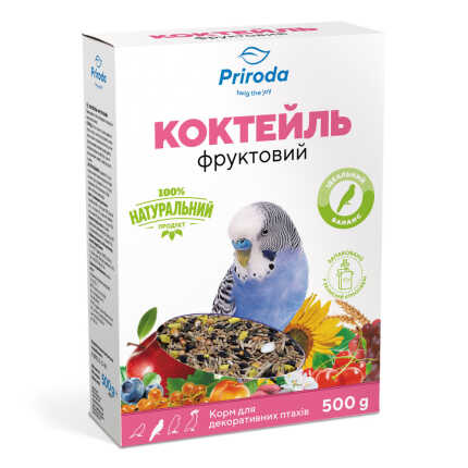 Корм Природа Коктейль для хвилястих папуг фруктовий 500 г