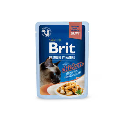 Корм вологий Brit Premium Delicate Fillets in Gravy Chicken for Sterilised д/стерилізованих котів філе в соусі курка...