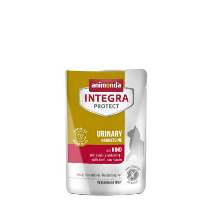 Корм ветеринарний вологий Integra Protect Urinary Struvit - pouch with beef для котів при сечокам яній хворобі з...