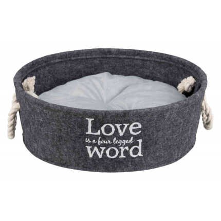Лежак Trixie для собаки Lian з ручками та наповнювачем із флісу сірий фетр/плюш 45 см