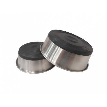 Миска SWI для собак металева на гумовій основі (0,50 мм) 13 см