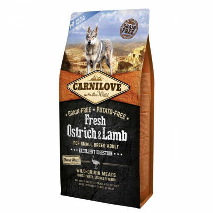 Корм сухий Carnilove Fresh Ostrich and Lamb for Small Breed Dogs для дорослих собак дрібних порід зі страусом та...