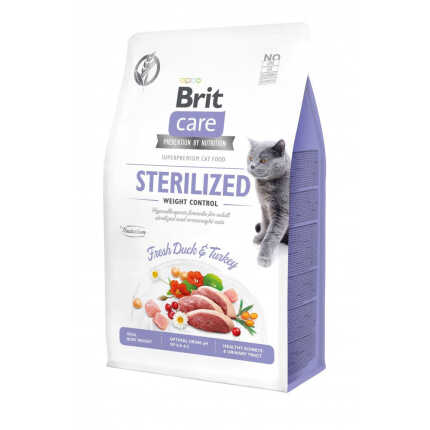 Корм сухий Brit Care Cat Grain Free Sterilized Weight Control для стерилізованих котів з надмірною вагою качка та...