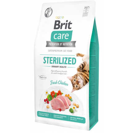 Корм сухой Brit Care Cat Grain Free Sterilized Urinary Health для стерилізованих котів для підтримання сечостатевої...