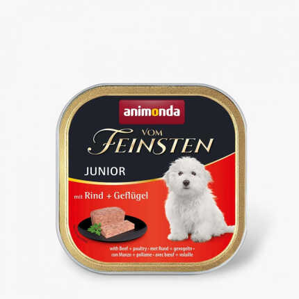 Корм вологий Vom Feinsten Junior with Beef Poultry для цуценят з яловичиною і птицею 150 г