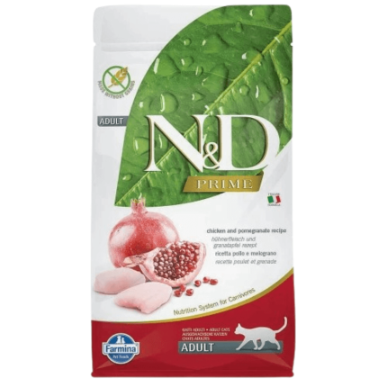 Фарміна кет сух N&D Grain Free PRIME CHICKEN & POMEGRANATE ADULT 1,5 kg 21021