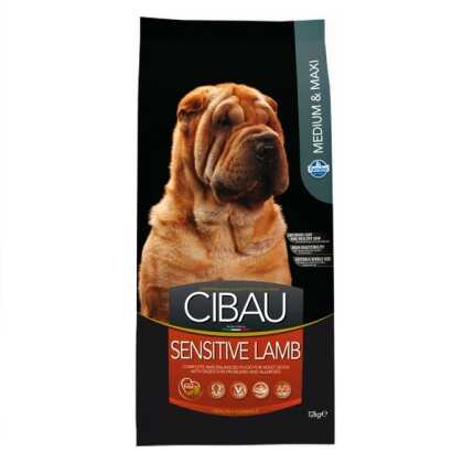 Фарміна дог сух CIBAU SENSITIVE ADULT MEDIUM & MAXI з чутливим травленням з ягням 12 кг.31044