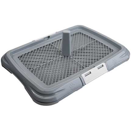 Туалет під пелюшку АнімАлл з сіткою, стовпчиком для кобеля S сірий (47.5х35,5х5 cм) CNR-128