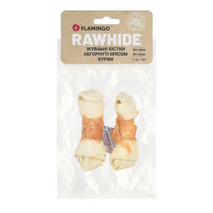 Flamingo ЖУВАЛЬНІ КІСТКИ ДЛЯ СОБАК ОБГОРНУТІ М'ЯСОМ КУРКИ 2ST 11CM. 70g