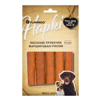 Flamingo Лососеві трубочки фаршировані рисом для собак 75 GR