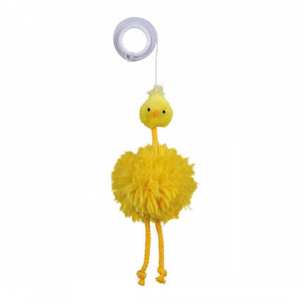 Іграшка Trixie для котів Курка з брязкальцем та котячою м_ятою на мотузці плюш 20 см