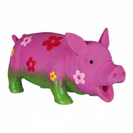 Іграшка Trixie для собак Поросятко з квітами та пискавкою латекс 20 см